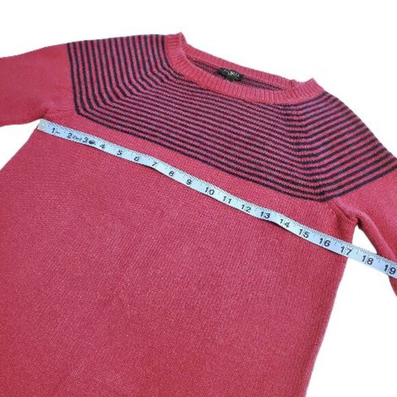 Talbots Pink and Navy Striped Lambs wool Sweater Size MP - Picture 6 of 7